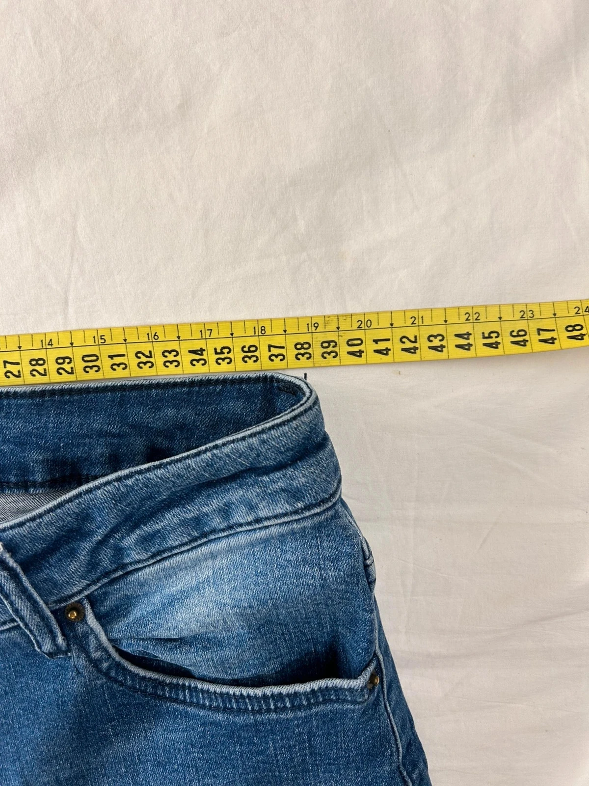 Uitlopende marineblauwe jeans vintage maat 42 – photo 9